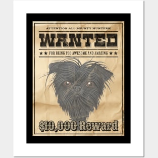 Funny Cute affenpinscher Monkey Dog Wanted Poster Posters and Art